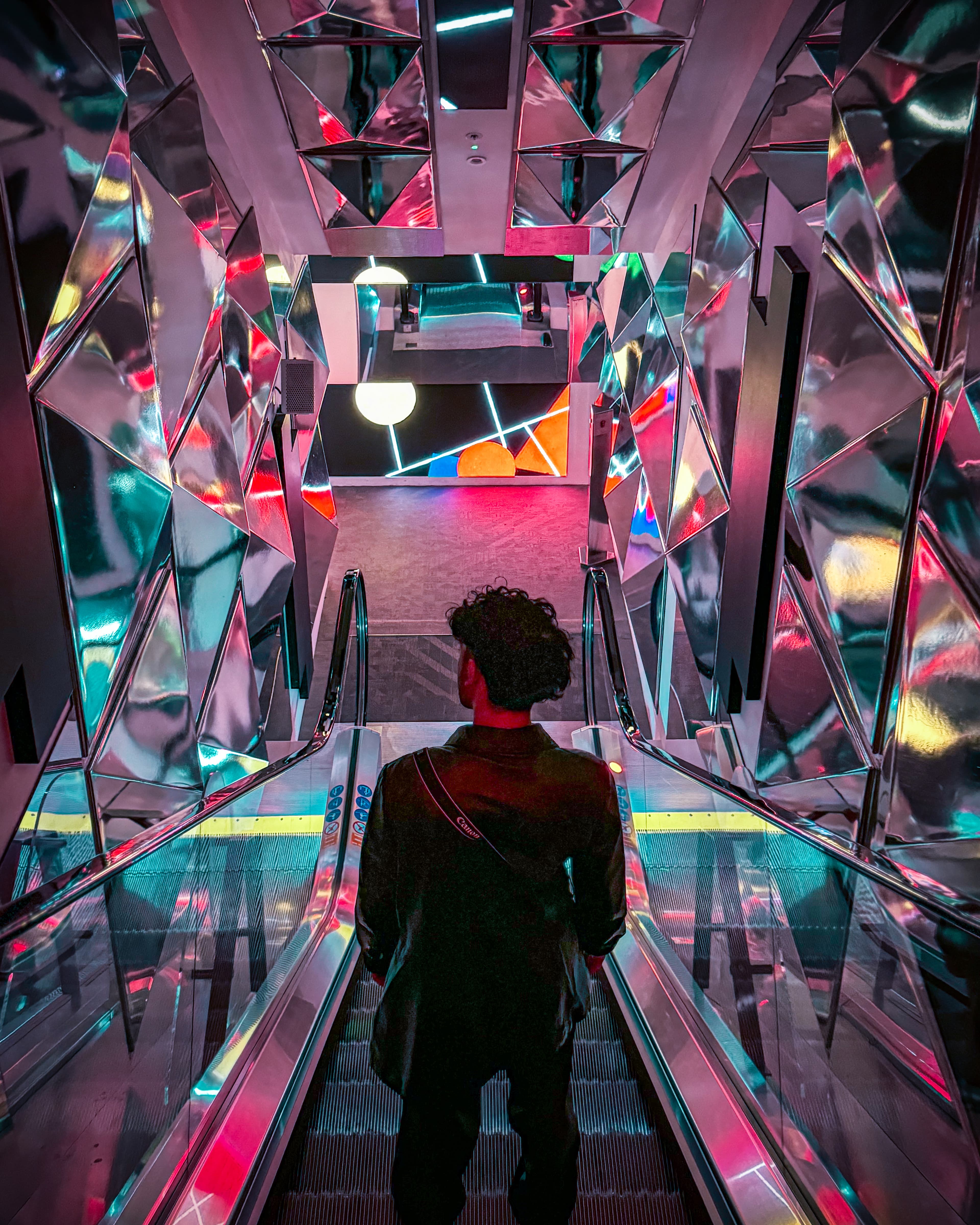 Neon Mirror Elevator